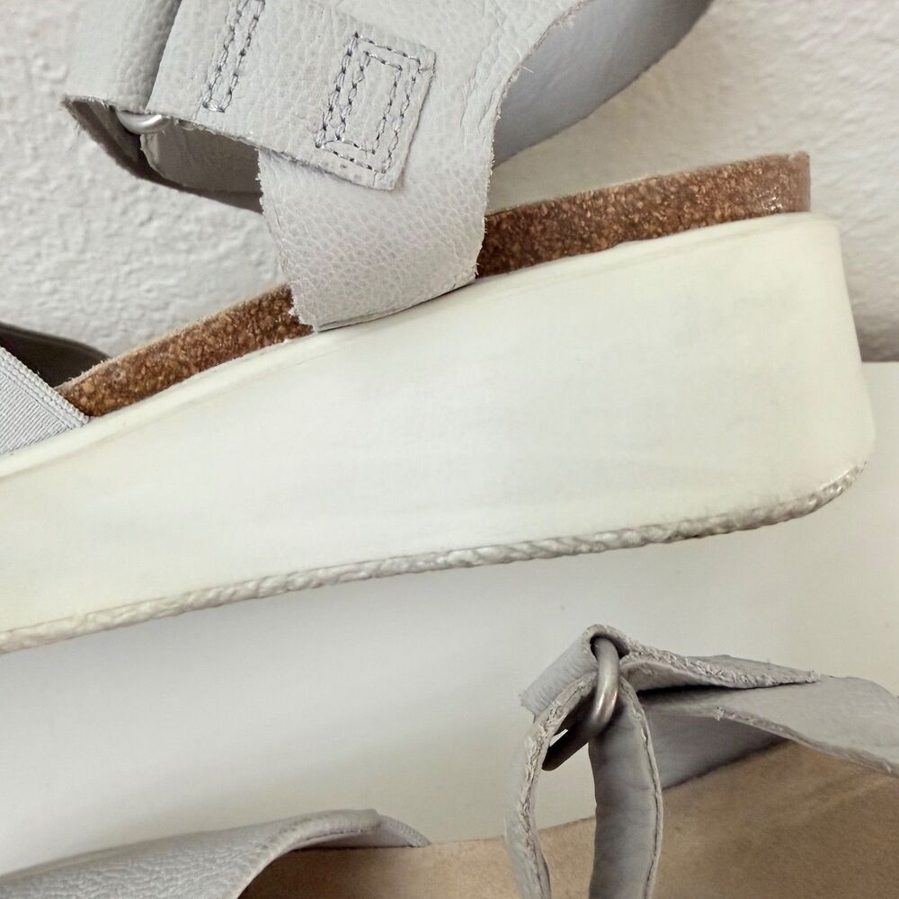 ECCO Flowt Wedge Sandals Women Size 10–10.5 US 41 EU Gray Nubuck Platform Comfor - Picture 9 of 14